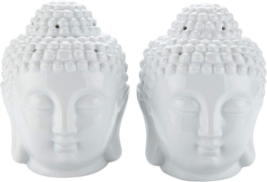 Comsaf Ceramic Buddha Head Essential Oil Burner with Candle Spoon White, Aromatherapy Wax Melt Burners Oil Diffuser Tealight Candle Holders Buddha Ornament for Yoga Spa Home Bedroom Decor Gift Candleholders Candles & Holders Home & Kitchen Home Décor Products Tea Light Holders