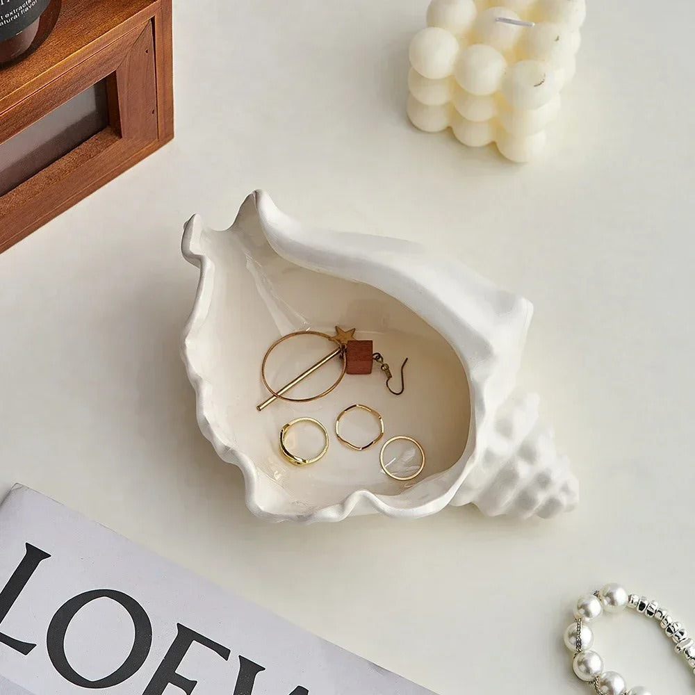 Coquette Seashell Ceramic Jewelry Tray coquette organizer tray