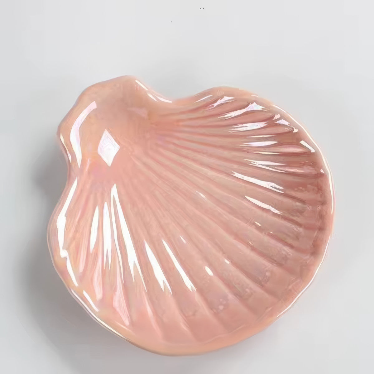 Iridescent Ceramic Seashell Jewelry Tray