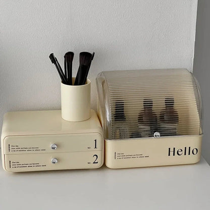 Retro Typographic Stackable ABS Makeup Organizer