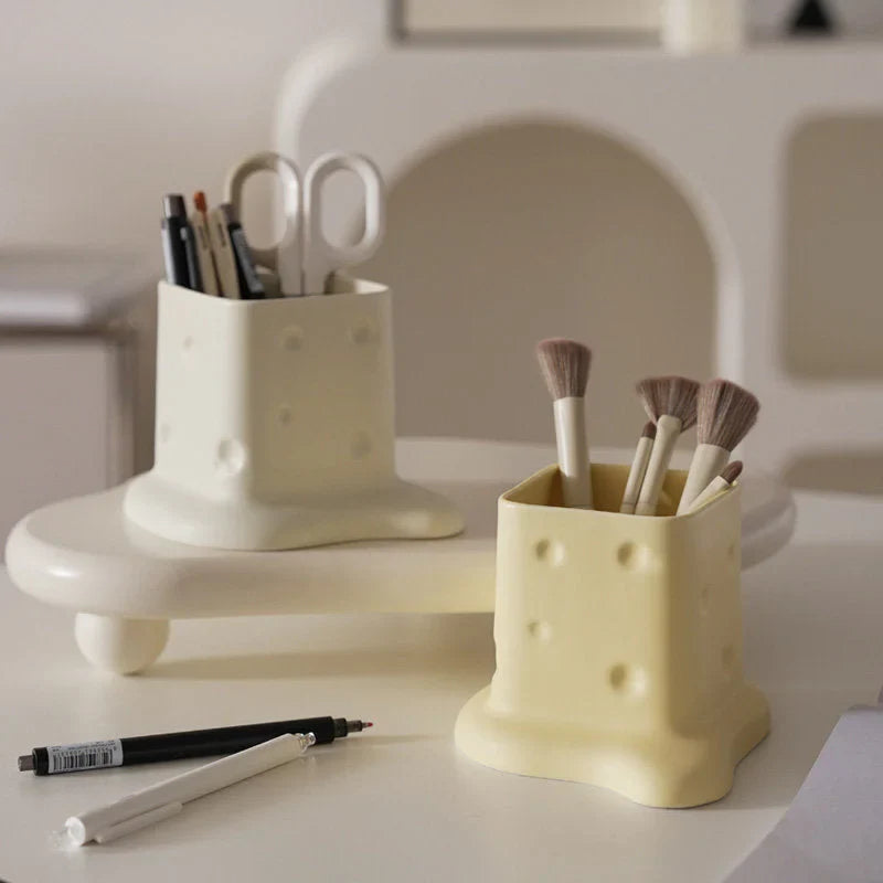 Melting Cheese Ceramic Desktop Organizer