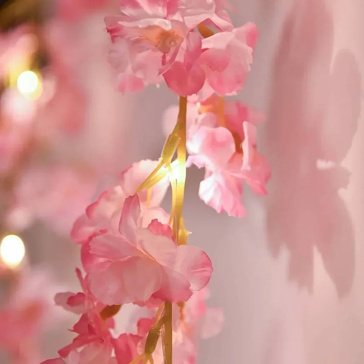Cherry Blossom Flower Garland String Lights