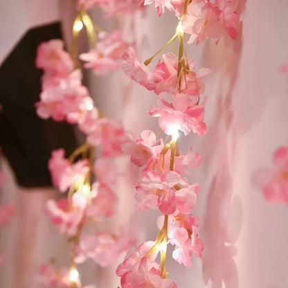 Cherry Blossom Flower Garland String Lights