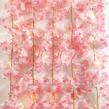 Cherry Blossom Flower Garland String Lights