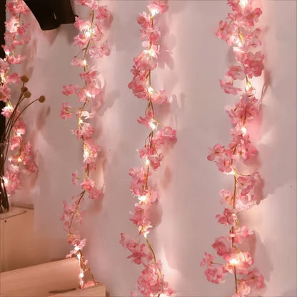 Cherry Blossom Flower Garland String Lights