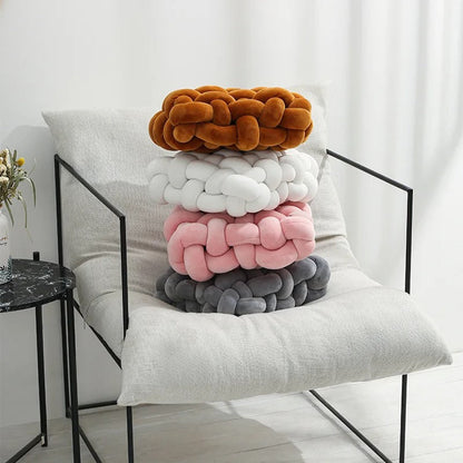 Coussin en peluche épais tricoté