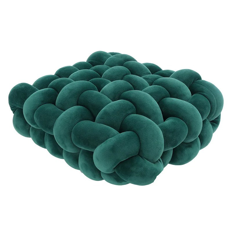 Coussin en peluche épais tricoté