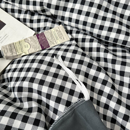 Parure de lit classique à carreaux noirs