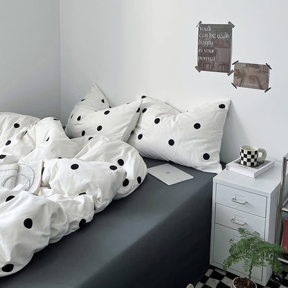 Classic Black & White Polka Dot Bedding Set