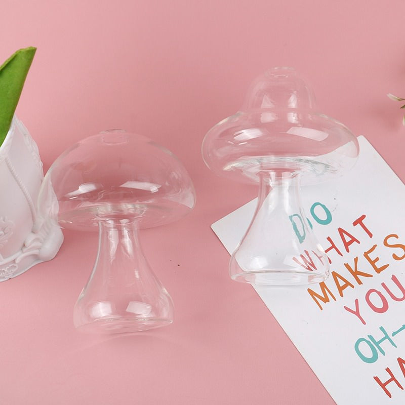 Mushroom Shaped Clear Glass Vase fairy fairycore SUB CATEGORY_Vases