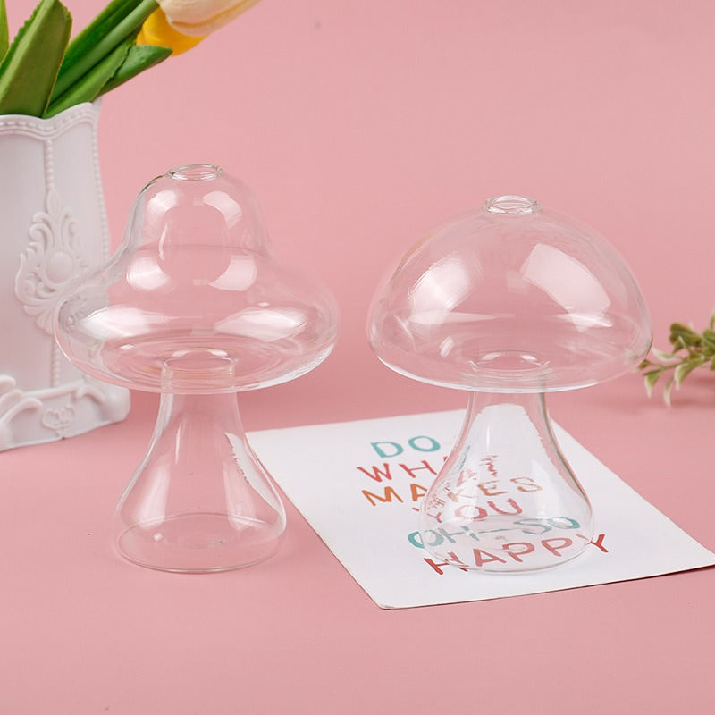 Mushroom Shaped Clear Glass Vase fairy fairycore SUB CATEGORY_Vases