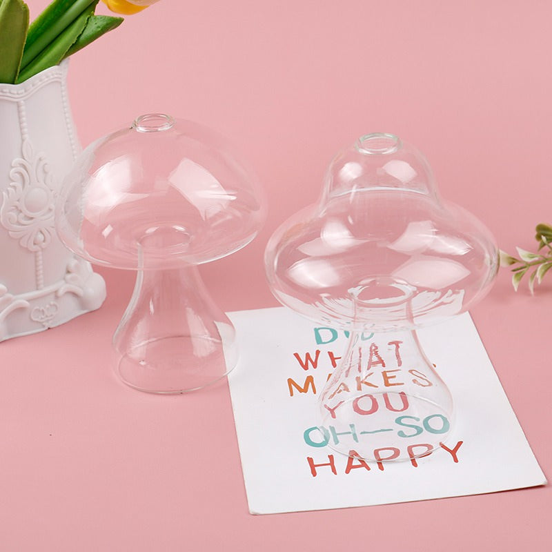 Mushroom Shaped Clear Glass Vase fairy fairycore SUB CATEGORY_Vases