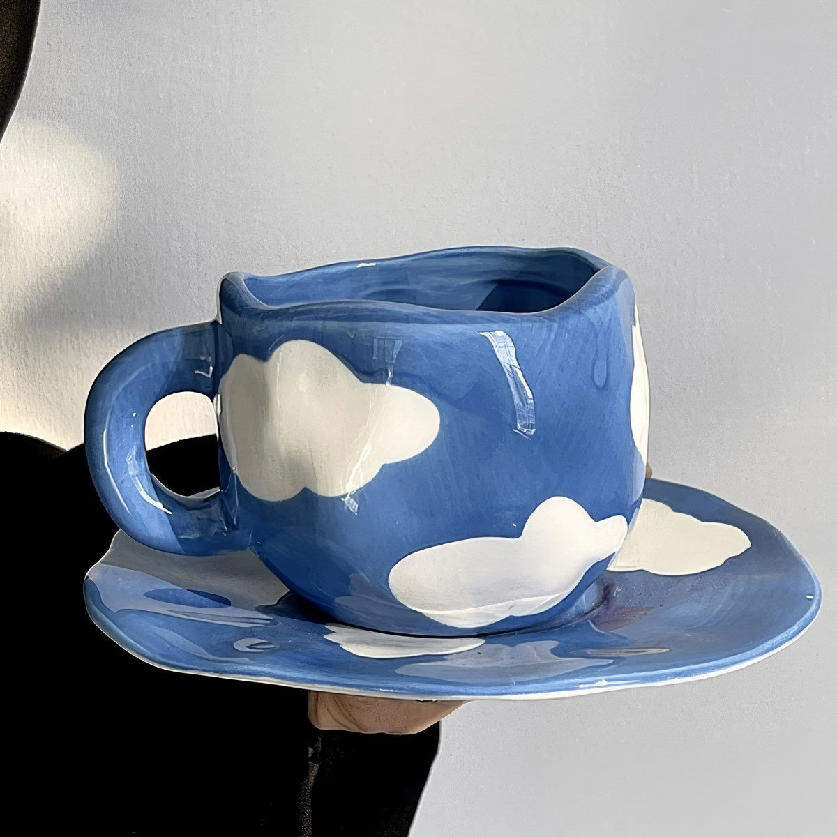 Blue Sky and Clouds Ceramic Coffee Cup Set