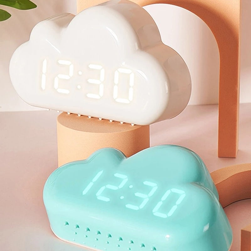 Reloj despertador con forma de nube Kawaii