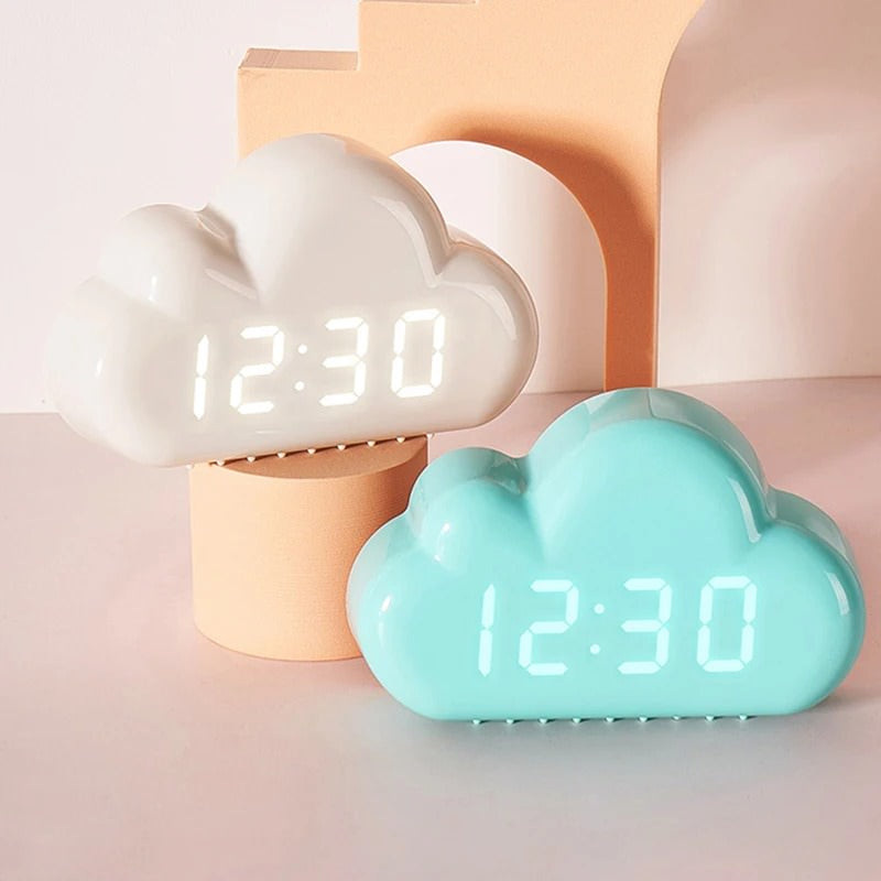 Reloj despertador con forma de nube Kawaii