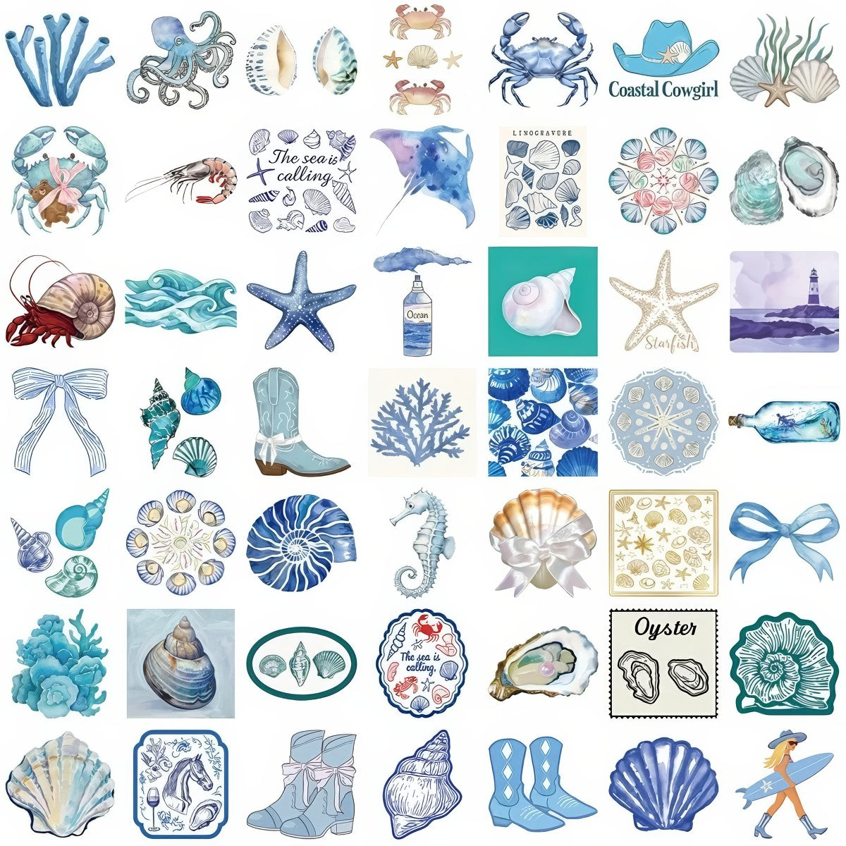 Coastal Girl Aesthetic Sticker Pack