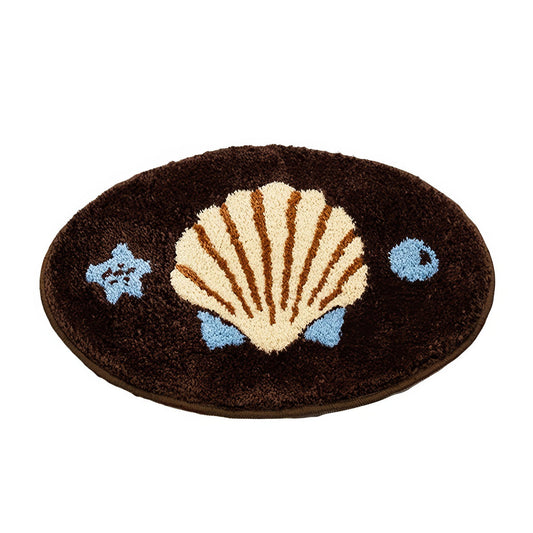 Coconut Girl Seashell Accent Rug