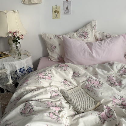 Set di biancheria da letto con rose in fiore rosa Coquette