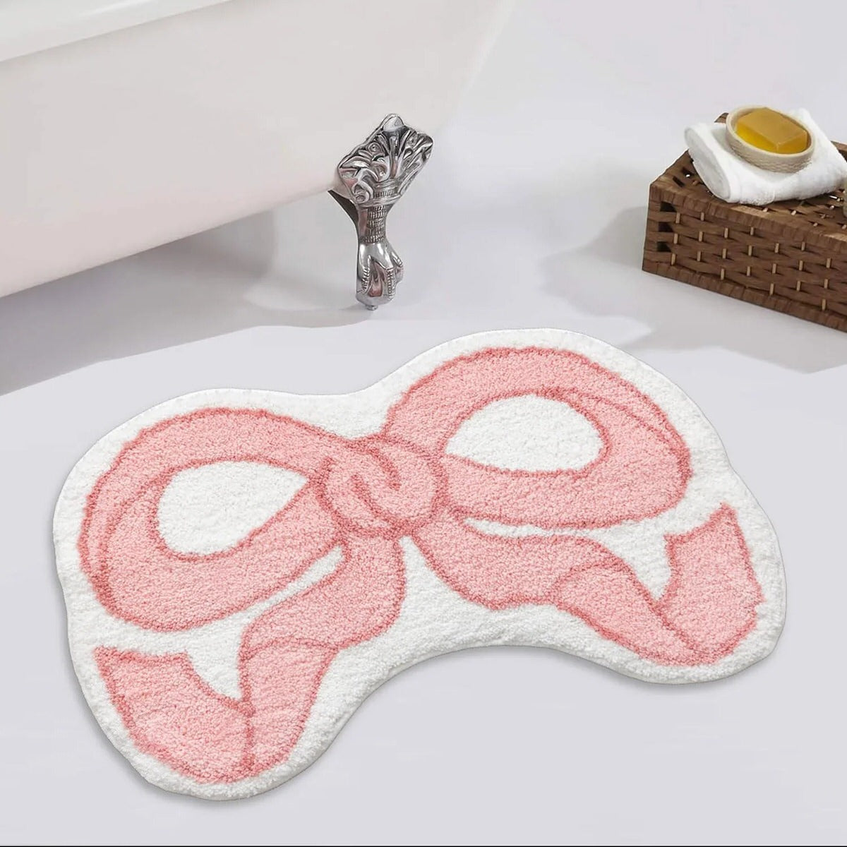 Coquette Aesthetic Bow Shaped Rug