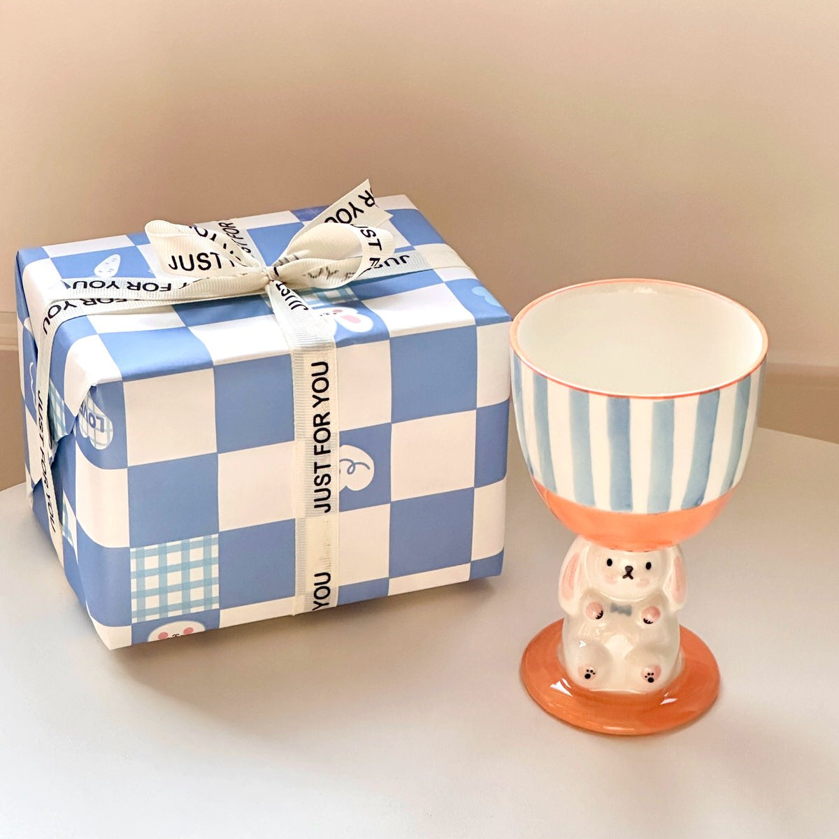 Coquette Bunny Pedestal Cup