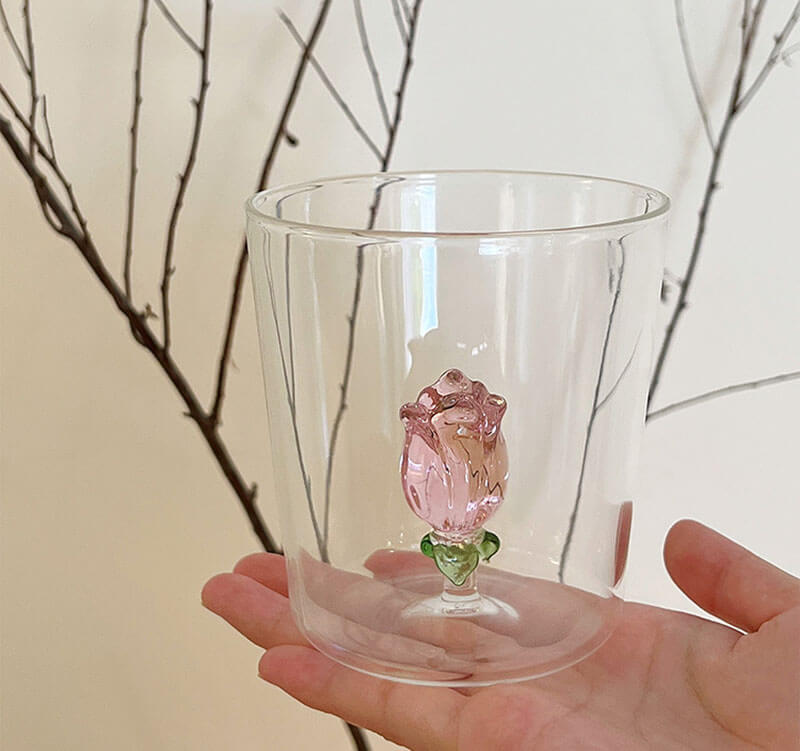 The Rosebud Glass Cup SUB CATEGORY_Desk Accessories