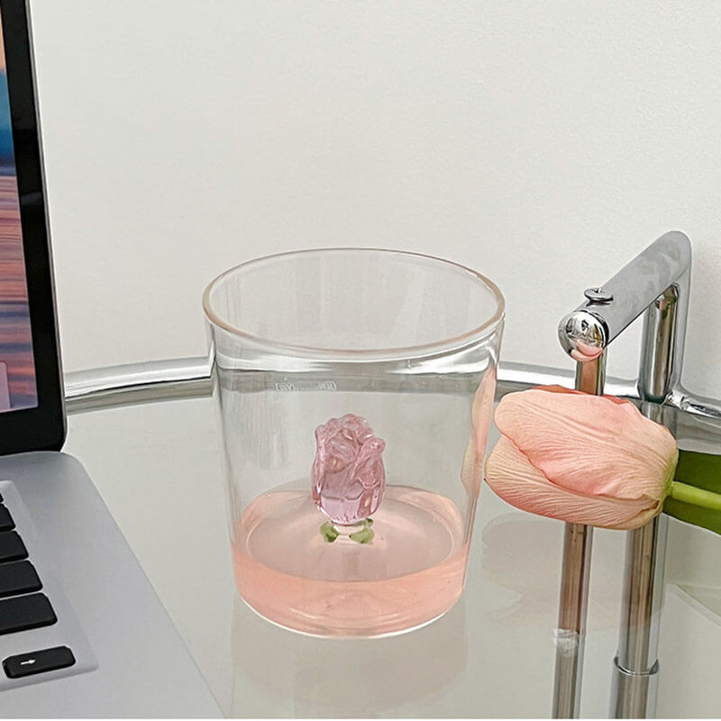 The Rosebud Glass Cup SUB CATEGORY_Desk Accessories