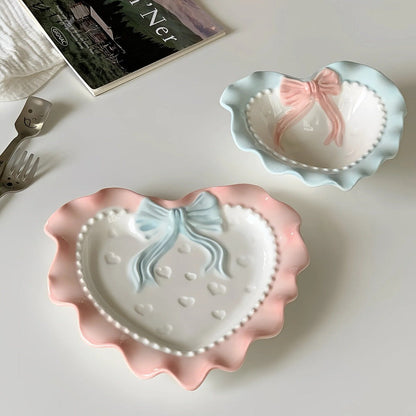 Pastel Coquette Heart-Shaped Saucer