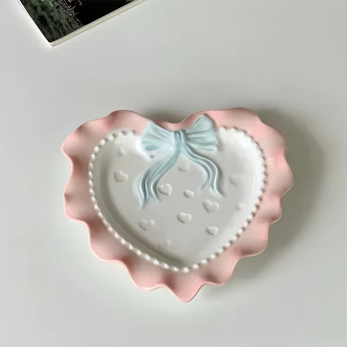 Pastel Coquette Heart-Shaped Saucer
