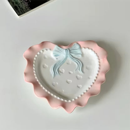 Pastel Coquette Heart-Shaped Saucer