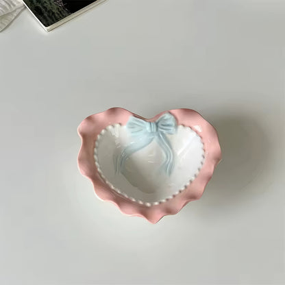 Pastel Coquette Heart-Shaped Saucer