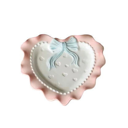 Pastel Coquette Heart-Shaped Saucer