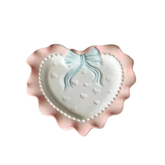 Pastel Coquette Heart-Shaped Saucer