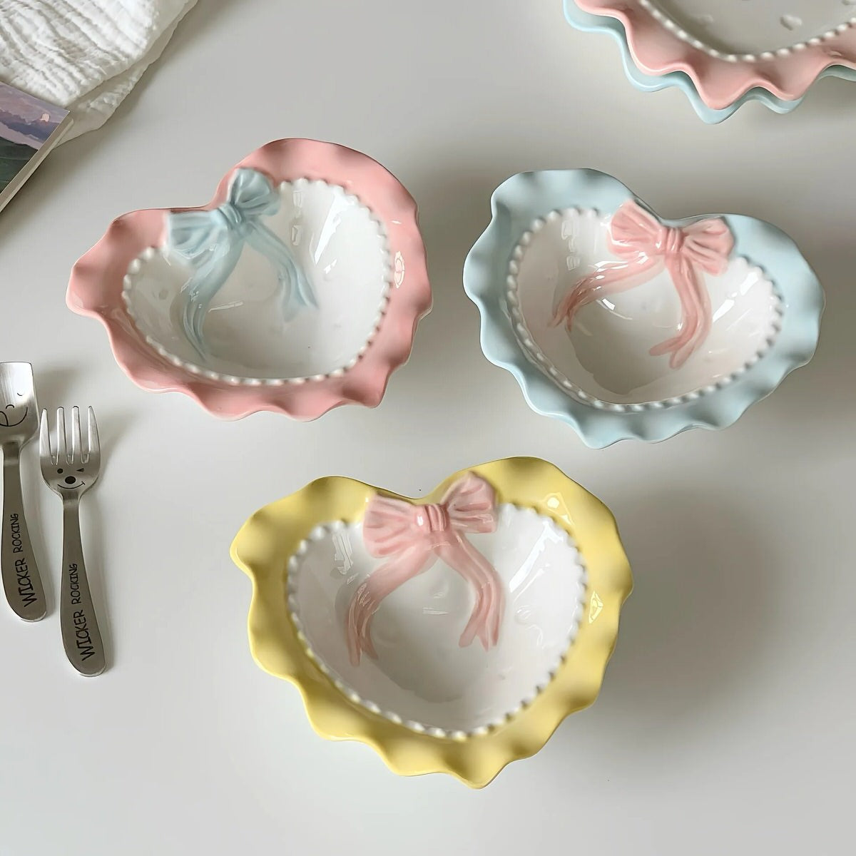 Pastel Coquette Heart-Shaped Saucer