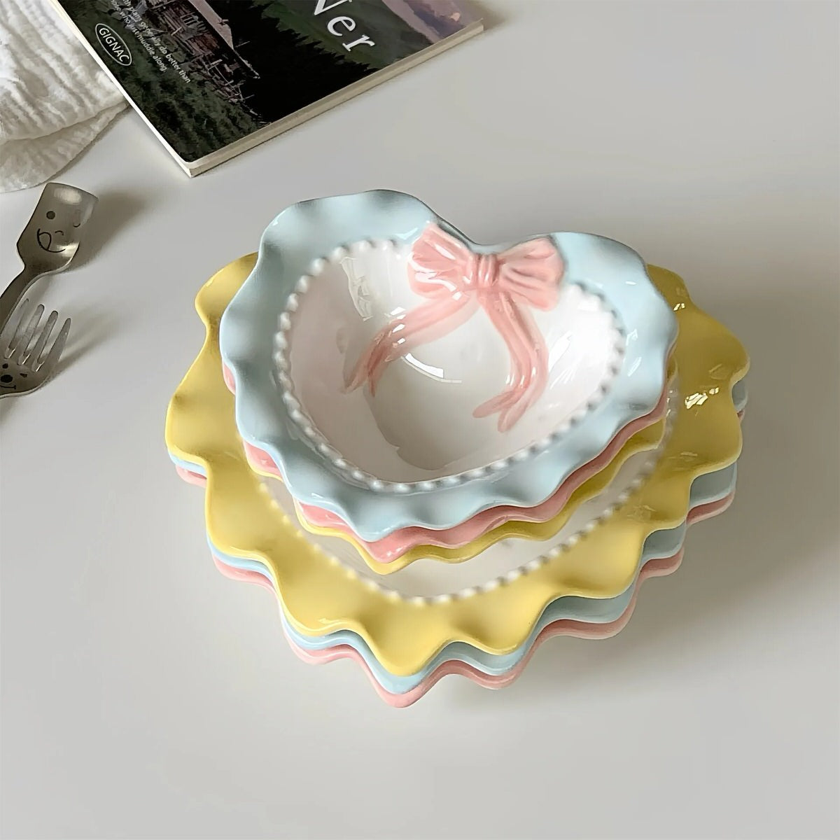 Pastel Coquette Heart-Shaped Saucer