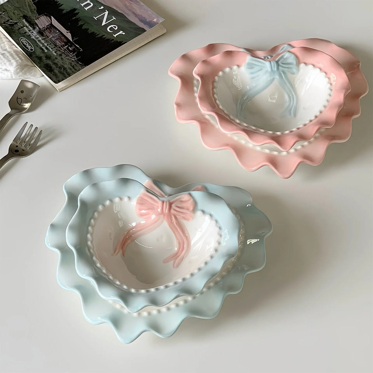 Pastel Coquette Heart-Shaped Saucer