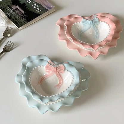 Pastel Coquette Heart-Shaped Saucer