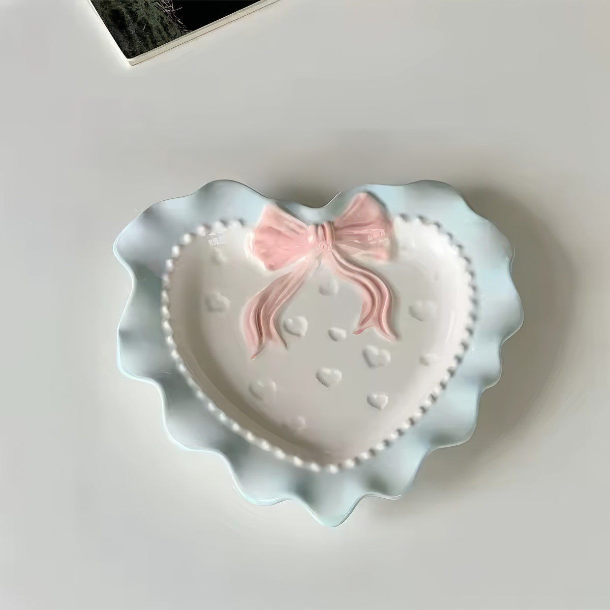 Pastel Coquette Heart-Shaped Saucer