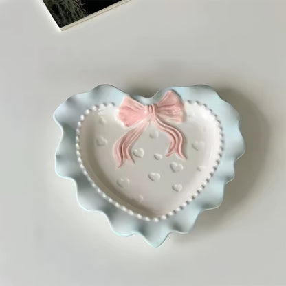 Pastel Coquette Heart-Shaped Saucer