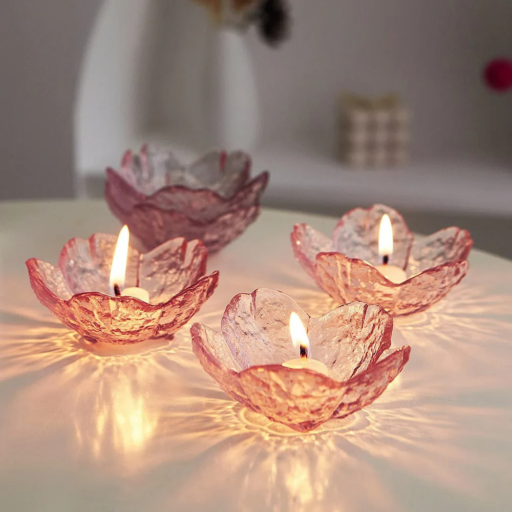 Coquette Pink Flower Candle Holder candle holder set candleholder flower candle holder