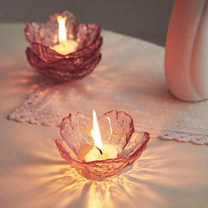 Coquette Pink Flower Candle Holder candle holder set candleholder flower candle holder