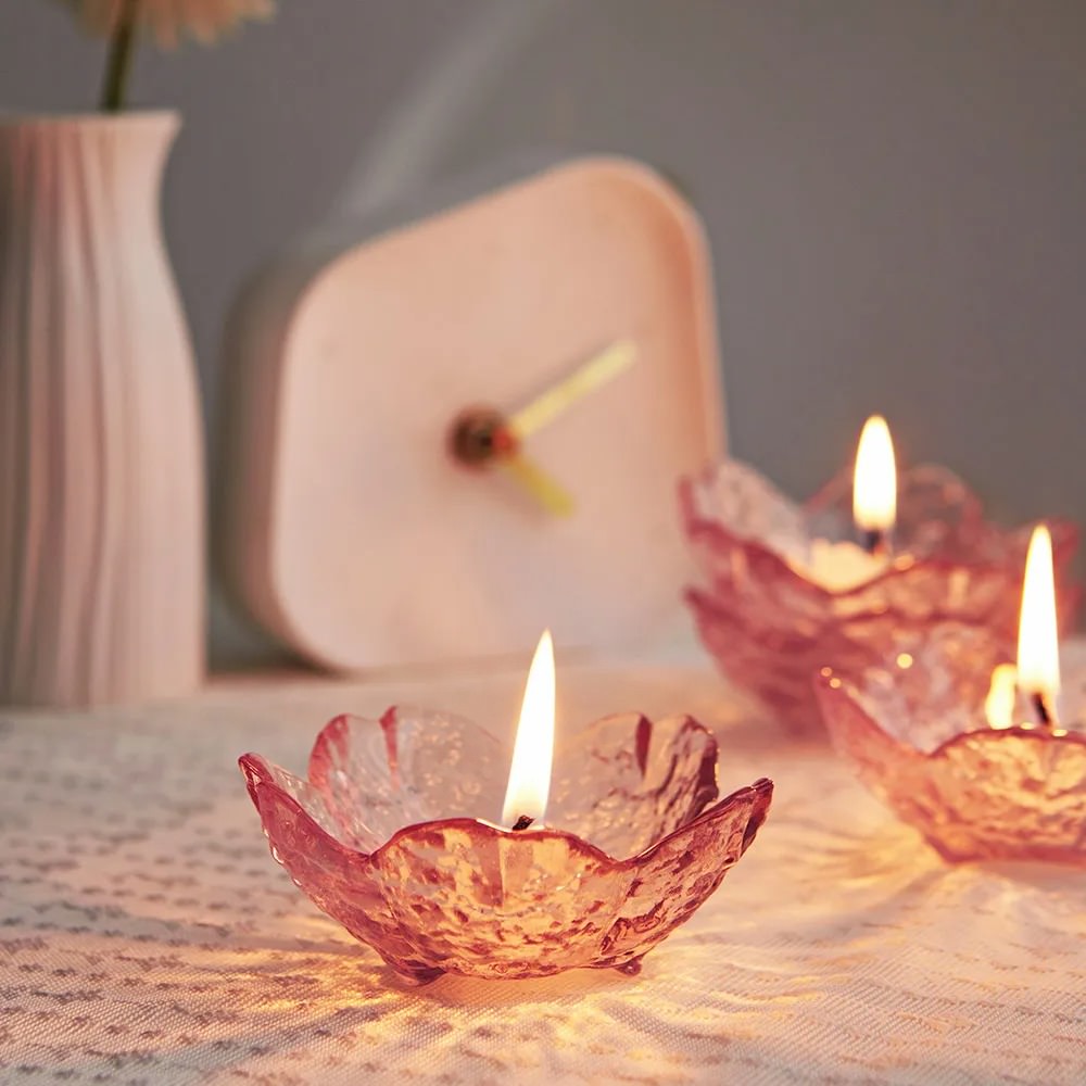 Coquette Pink Flower Candle Holder candle holder set candleholder flower candle holder