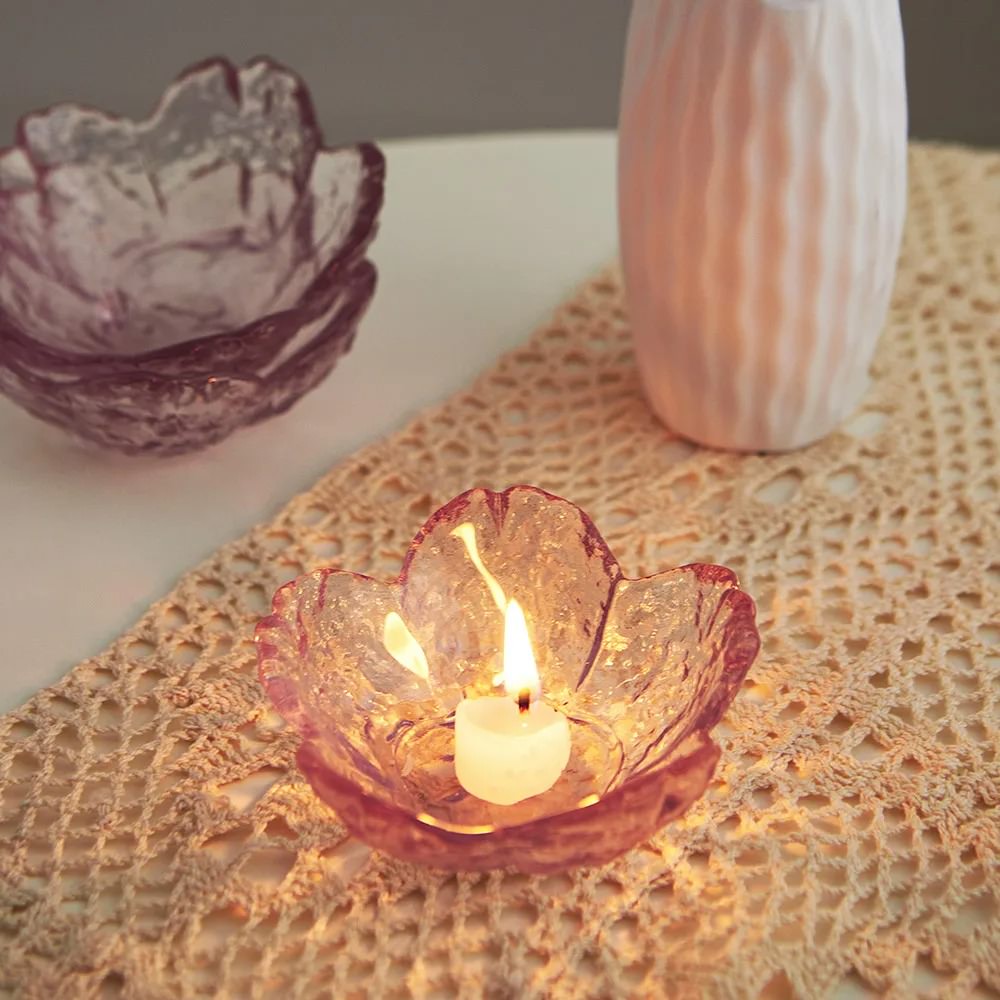 Coquette Pink Flower Candle Holder candle holder set candleholder flower candle holder