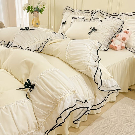 Conjunto de cama com babados princesa coquete