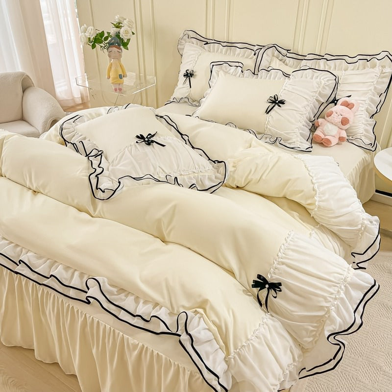 Conjunto de cama com babados princesa coquete