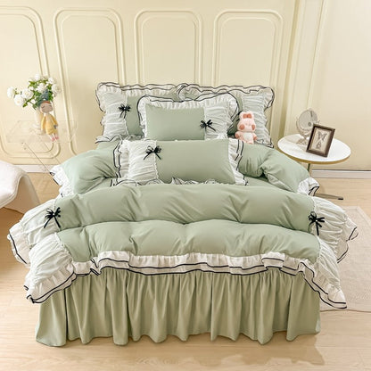 Conjunto de cama com babados princesa coquete