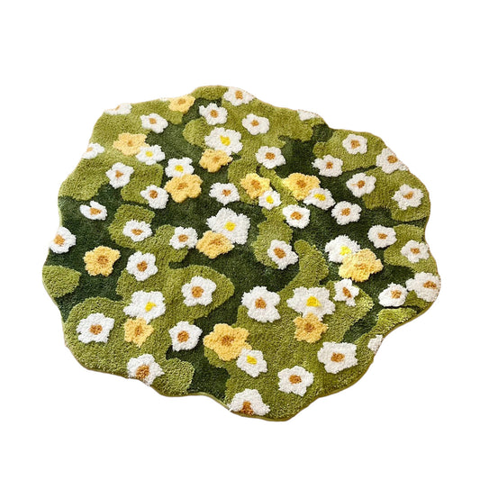 Cottagecore Daisy Bloom Accent Rug