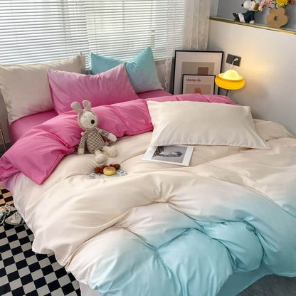 Cotton Candy Pastel Gradients Bedding Set bed sheet bedsheets kawaii bedding korean bedding pastel bedding pastel gradient