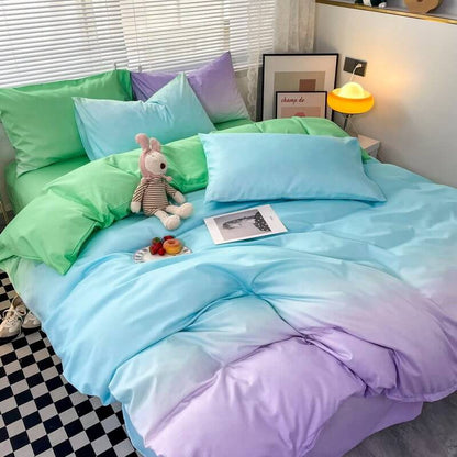 Cotton Candy Pastel Gradients Bedding Set bed sheet bedsheets kawaii bedding korean bedding pastel bedding pastel gradient