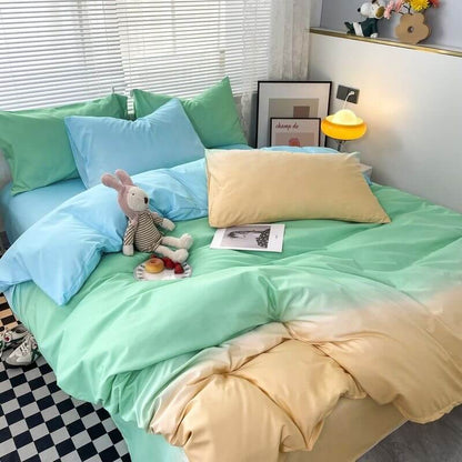 Cotton Candy Pastel Gradients Bedding Set bed sheet bedsheets kawaii bedding korean bedding pastel bedding pastel gradient