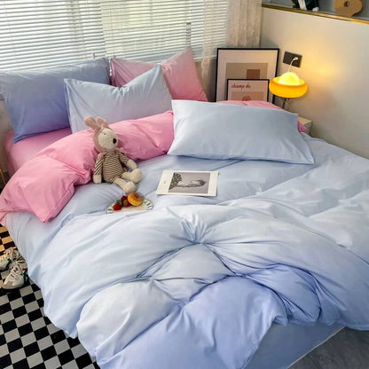 Cotton Candy Pastel Gradients Bedding Set bed sheet bedsheets kawaii bedding korean bedding pastel bedding pastel gradient